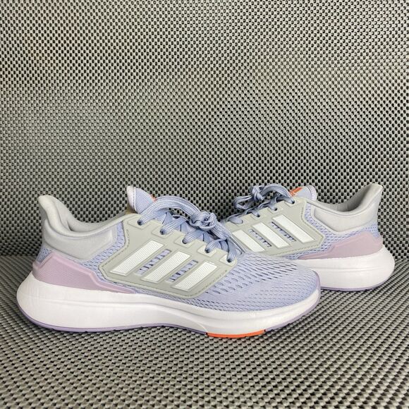 Adidas Bounce Sneakers Womens Size 7 Lilac Gray Logo Low Top Lace Up - Picture 3 of 9